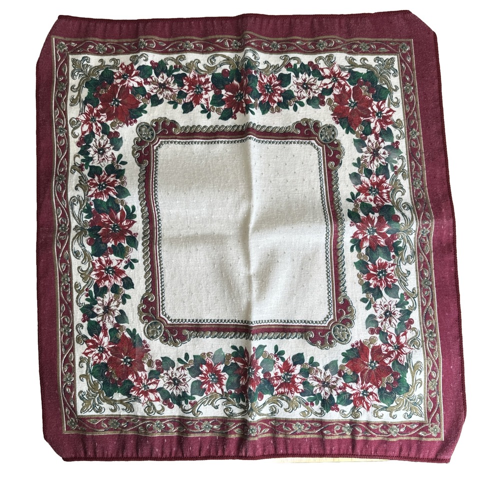 CHRISTMAS POINSETTIA 6 Napkins Fashion Industries Festive Holiday Season Dining‎